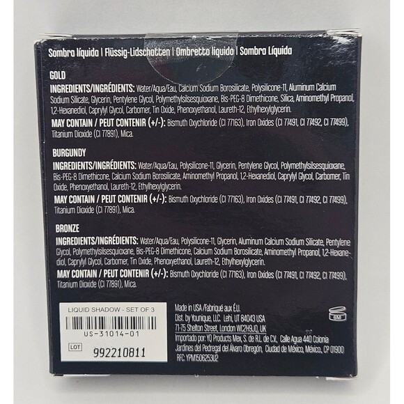 Younique Moodstruck Liquid Eyeshadow Trio Gold Burgandy Copper New in Box - Picture 3 of 5